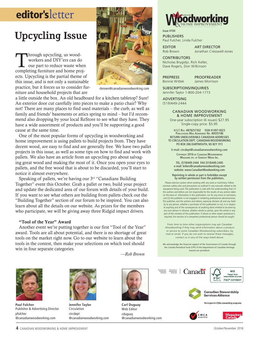 canadian woodworking第104期