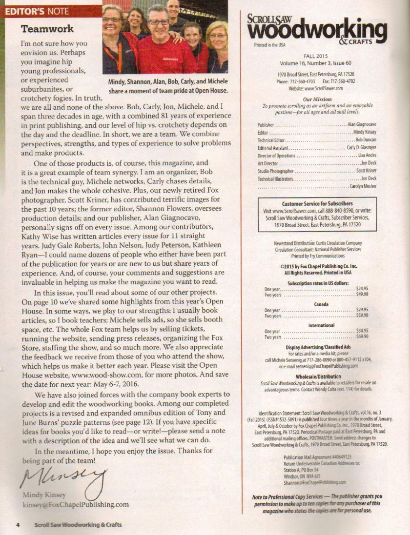 ScrollSaw Woodworking第60期
