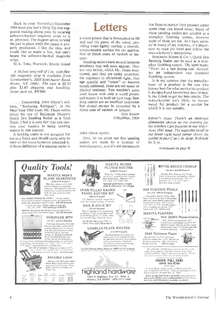 woodworker journal 1985年第5期