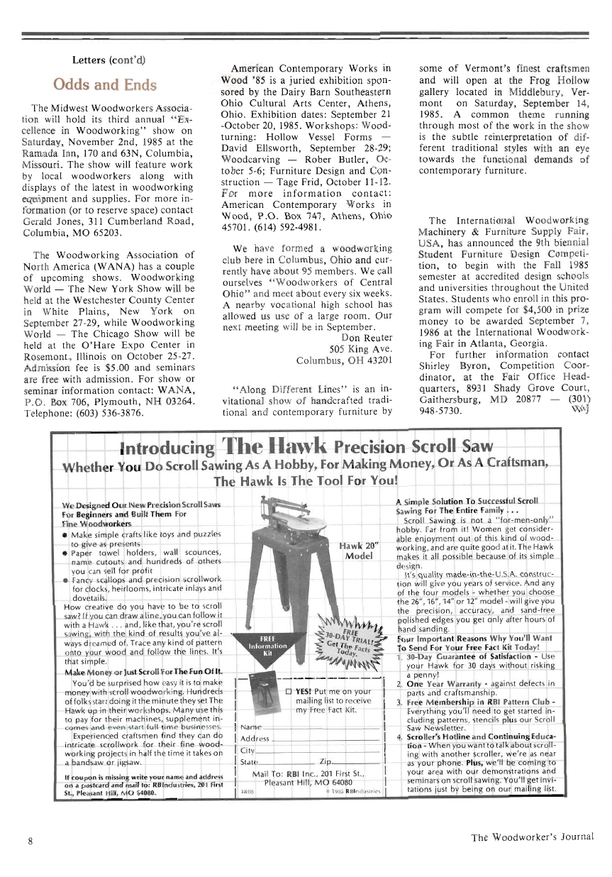 woodworker journal 1985年第5期