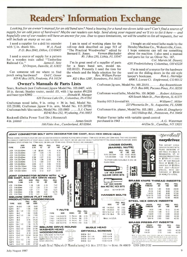 woodworker journal 1987年第4期