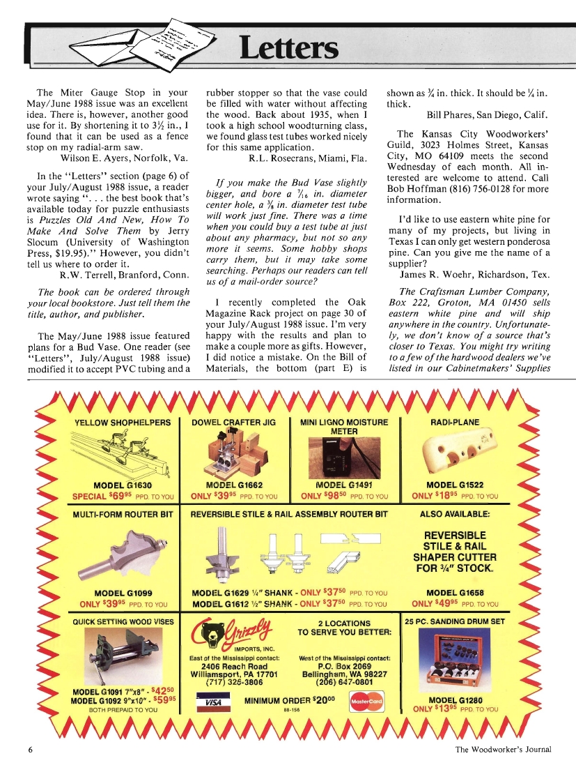 woodworker journal 1988年第5期