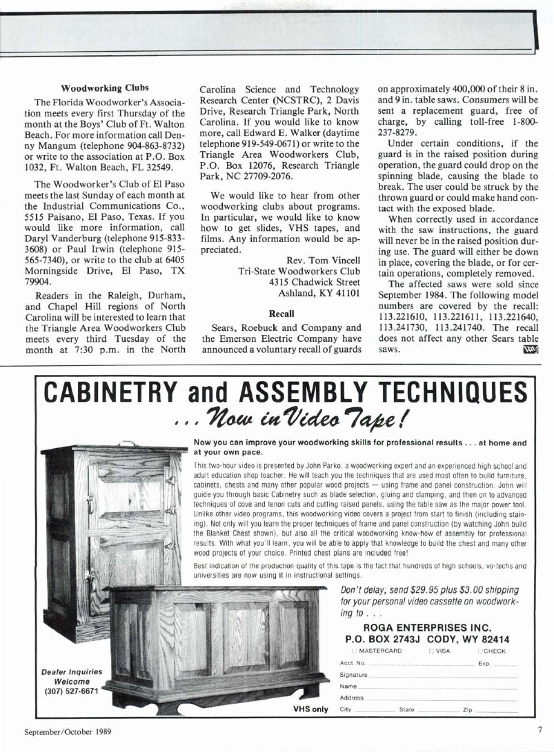 woodworker journal 1989年第5期