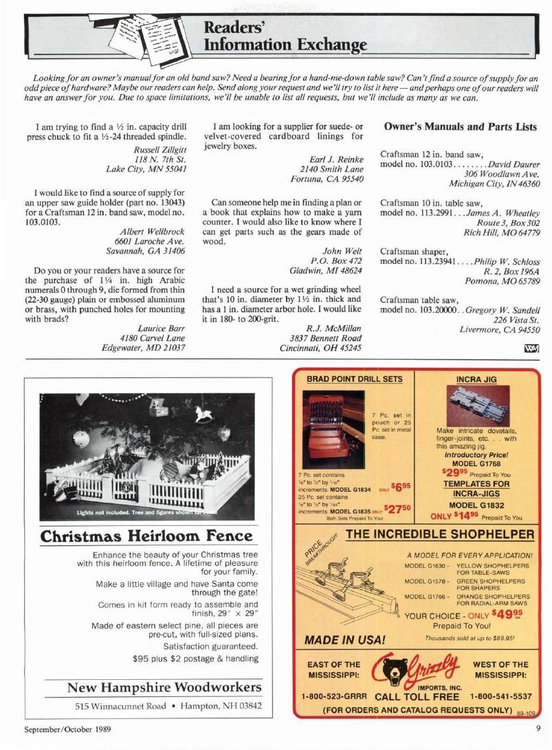 woodworker journal 1989年第5期