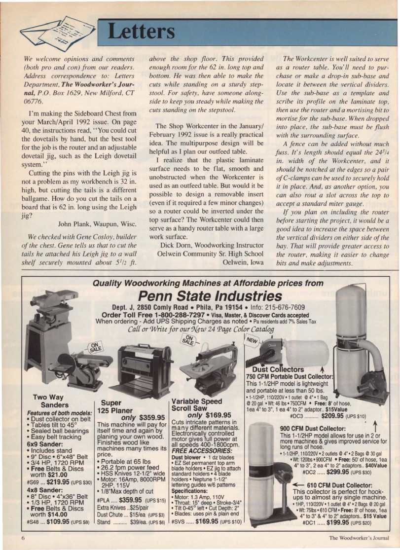 woodworker journal 1992年第4期