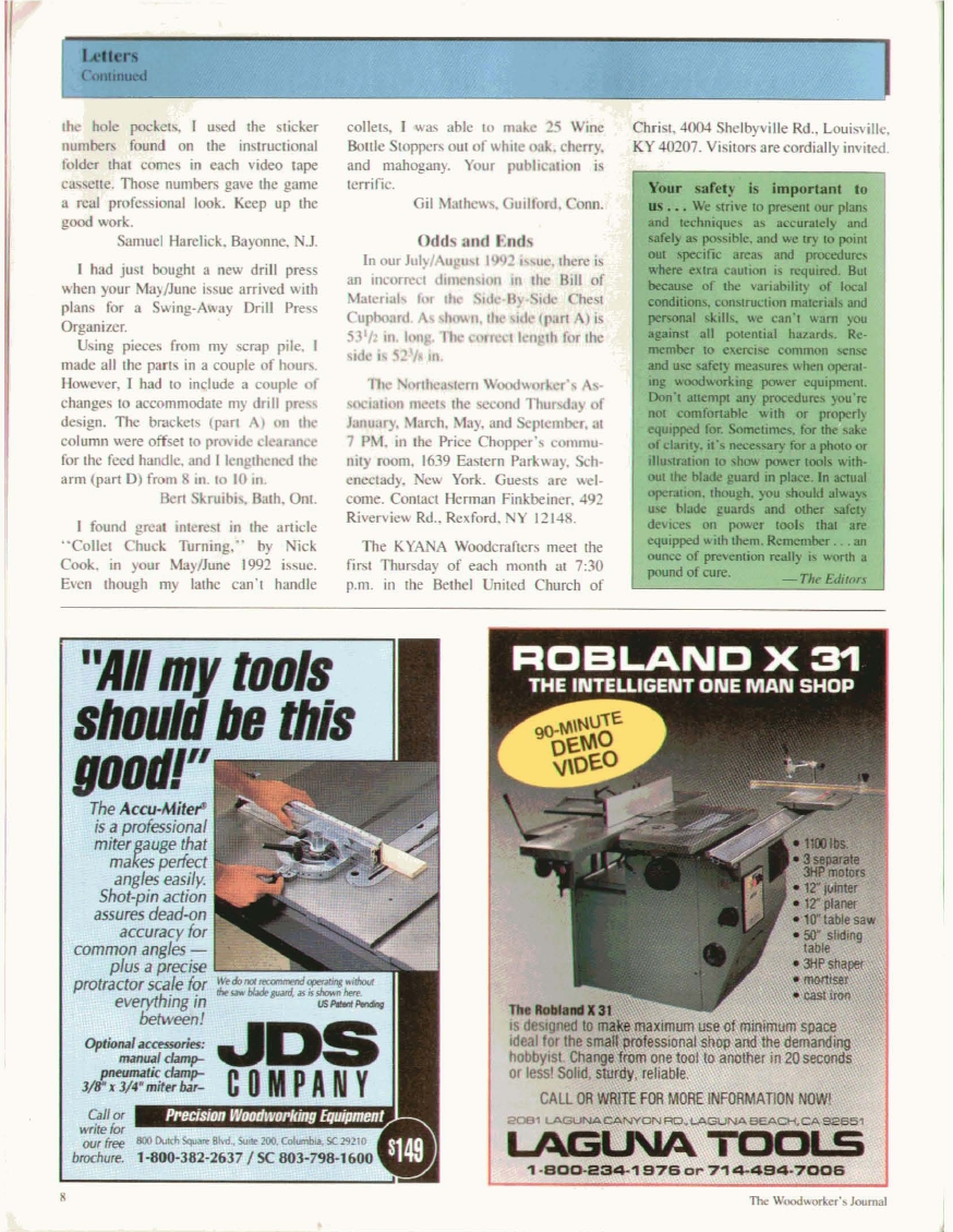 woodworker journal 1992年第5期