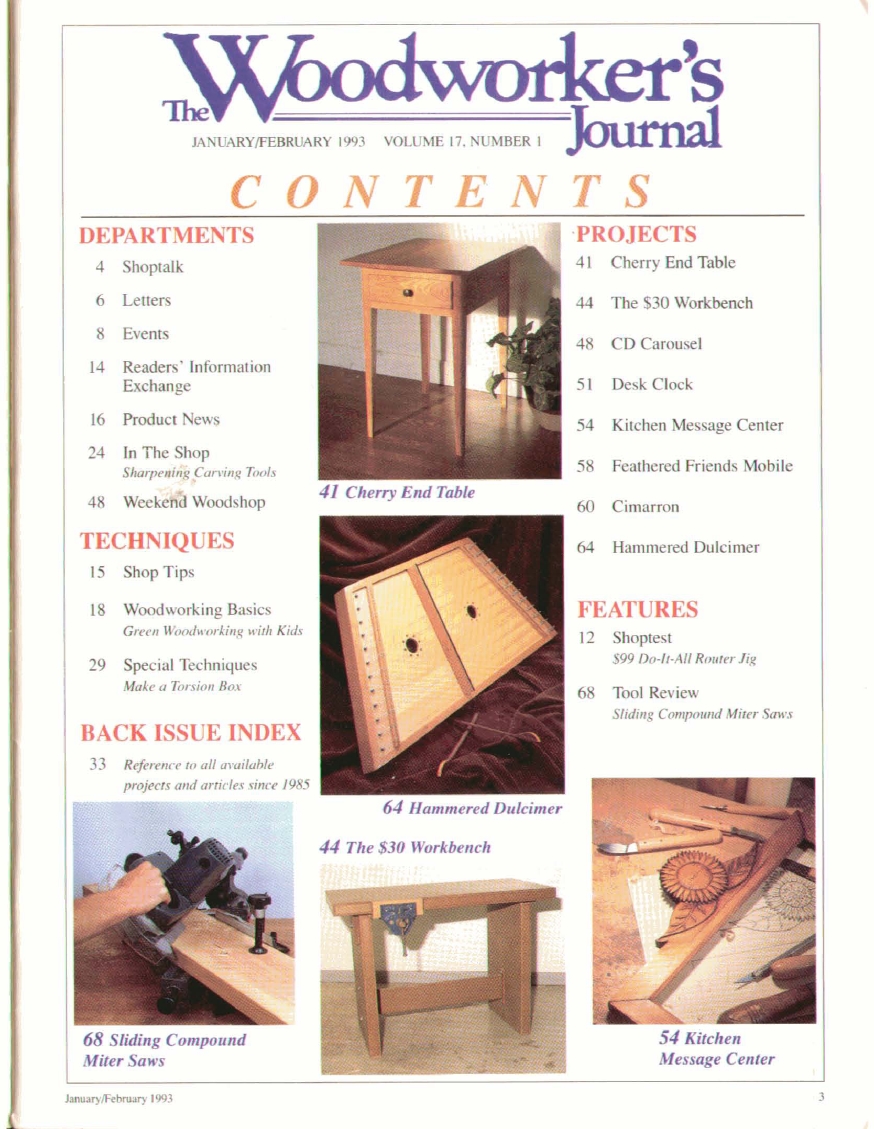 woodworker journal 1993年第1期