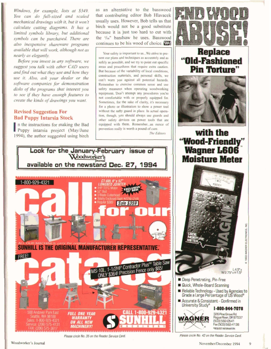 woodworker journal 1994年第6期