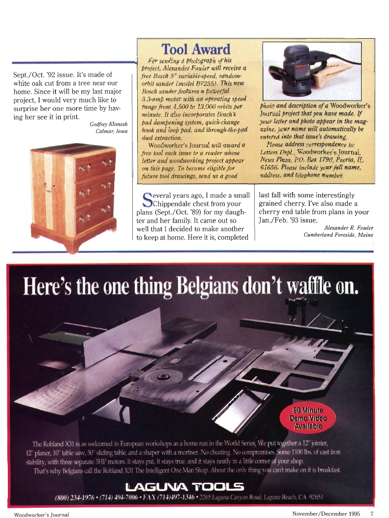 woodworker journal 1995年第6期