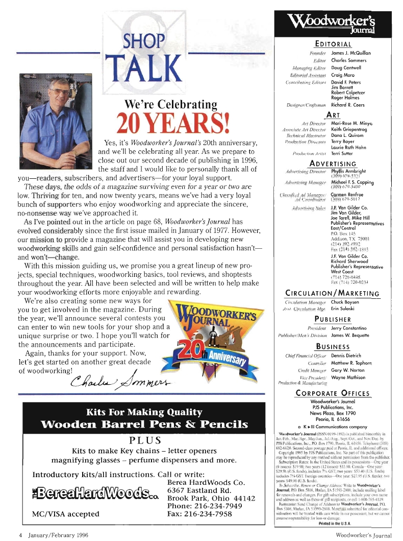 woodworker journal 1996年第1期
