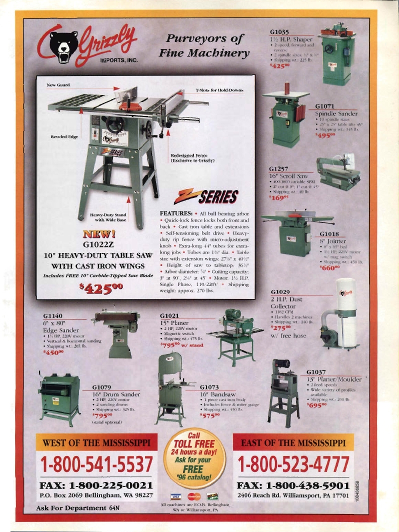 woodworker journal 1996年第6期