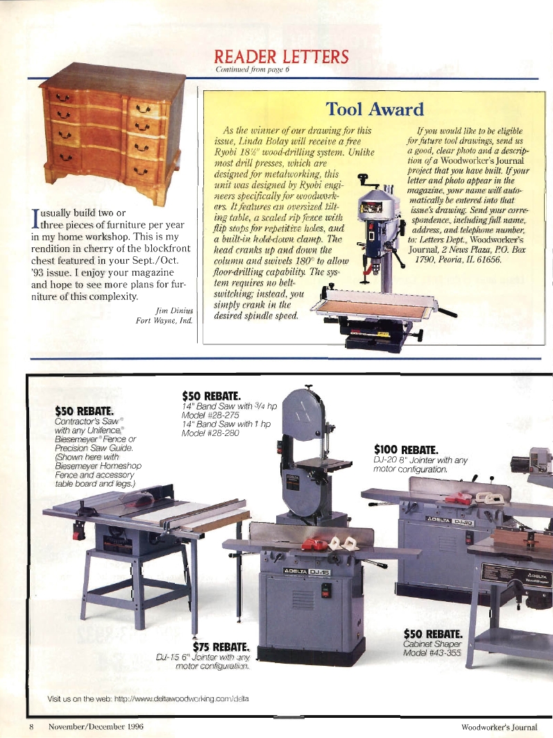 woodworker journal 1996年第6期