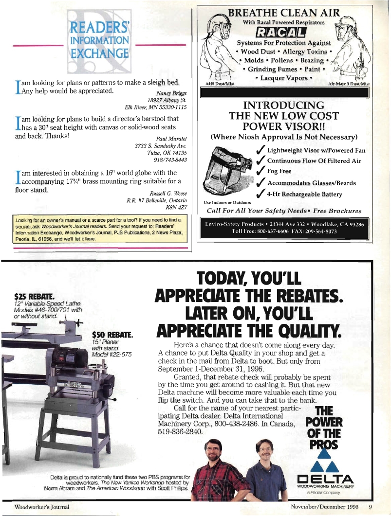 woodworker journal 1996年第6期