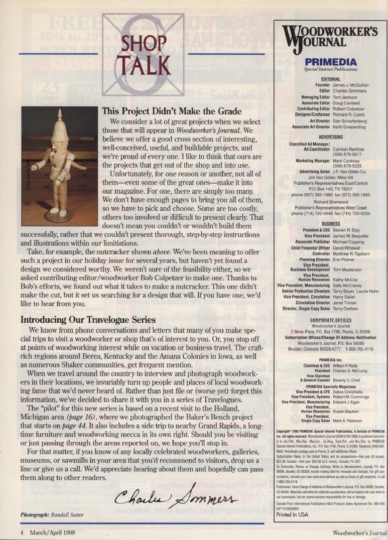 woodworker journal 1998年第2期