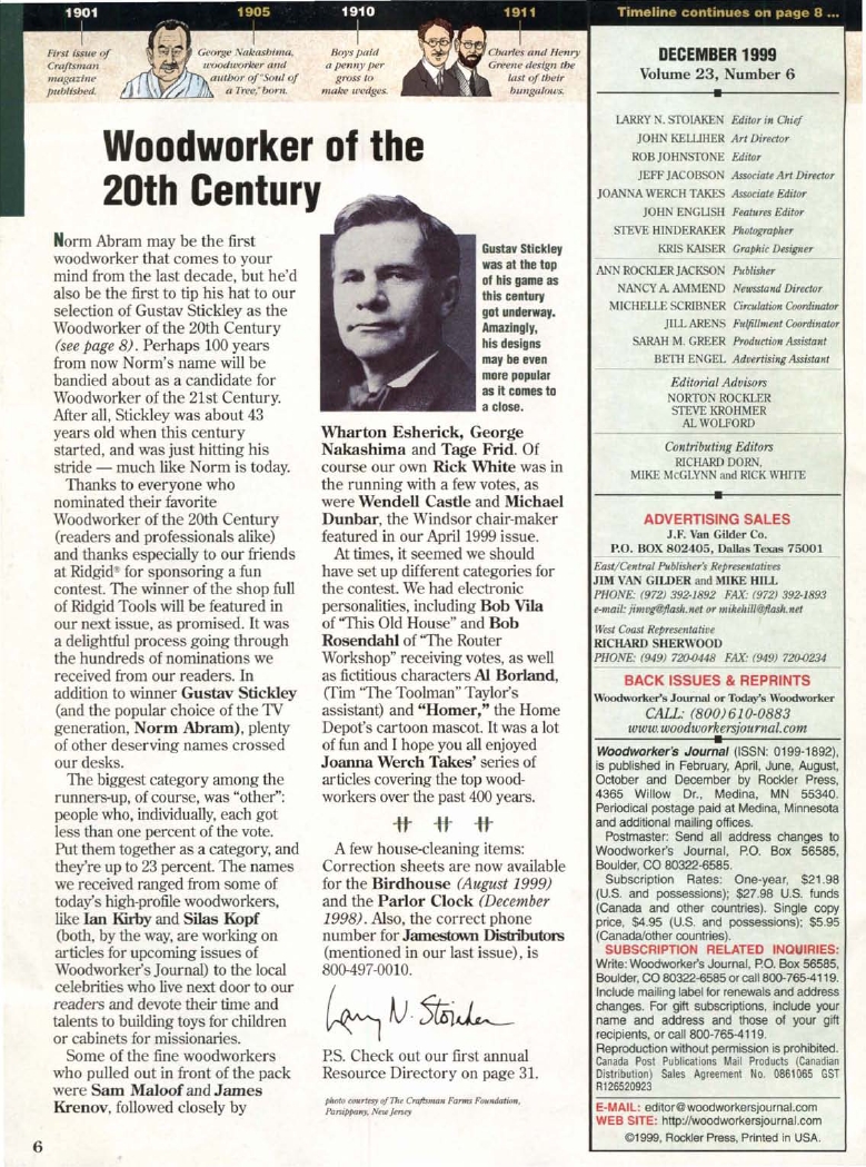 woodworker journal 1999年第6期