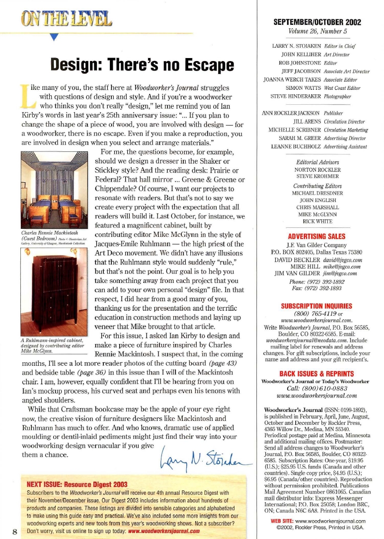 woodworker journal 2002年第5期