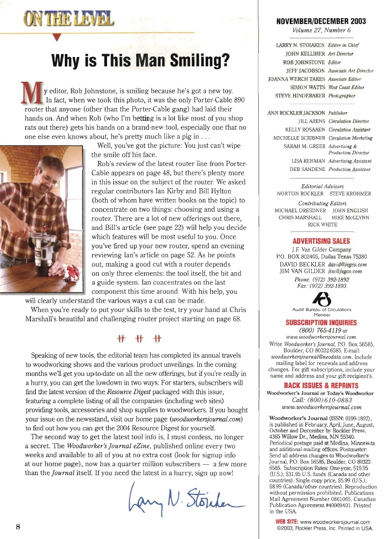 woodworker journal 2003年第6期