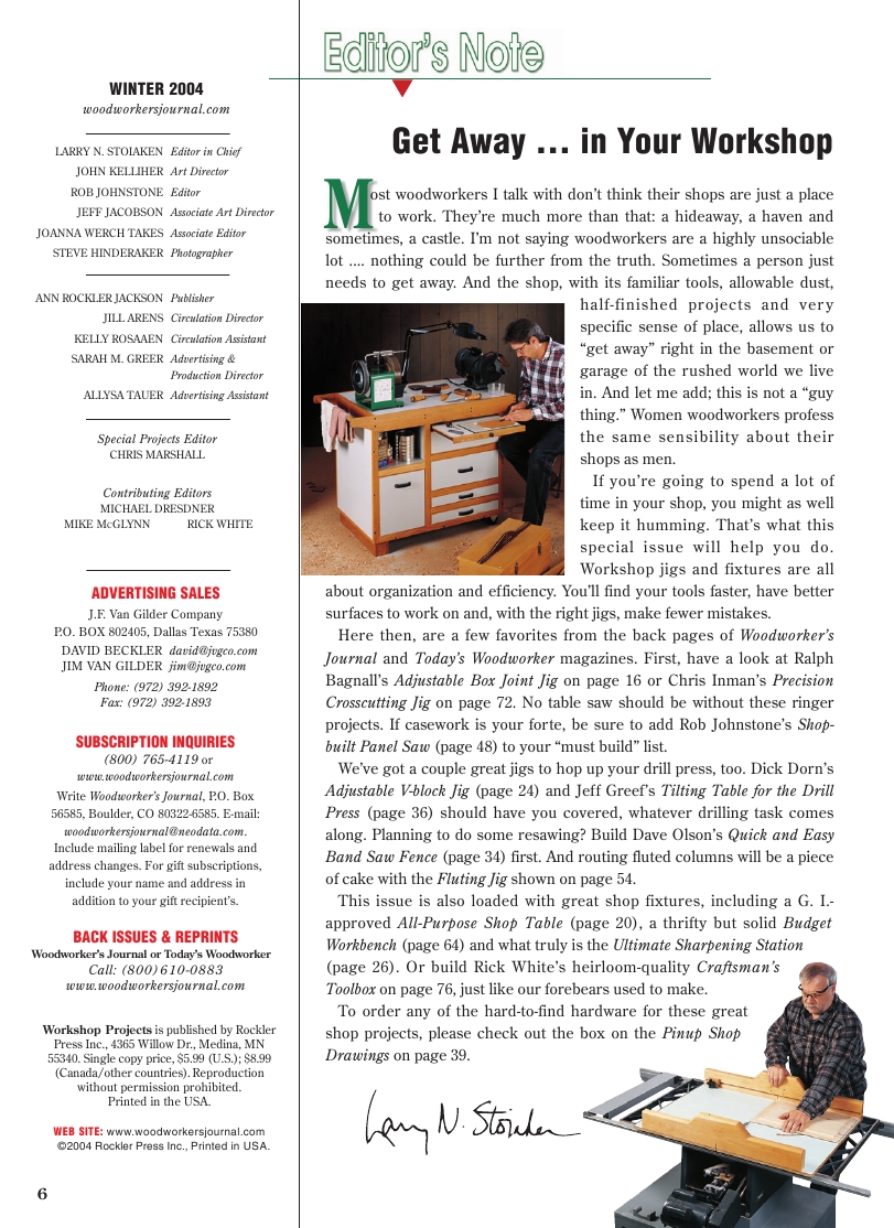woodworker journal 2004年第winter期