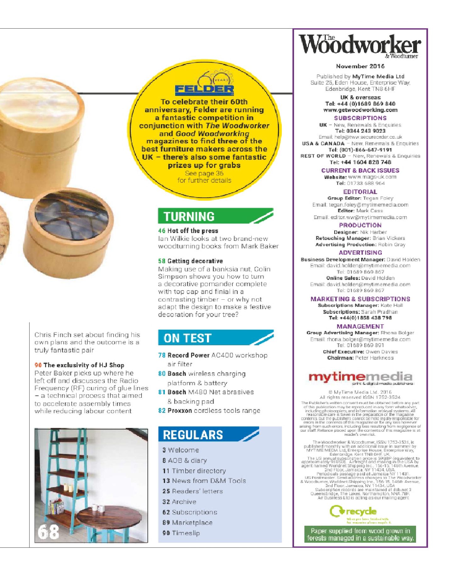 woodworking woodturner 2016年11期